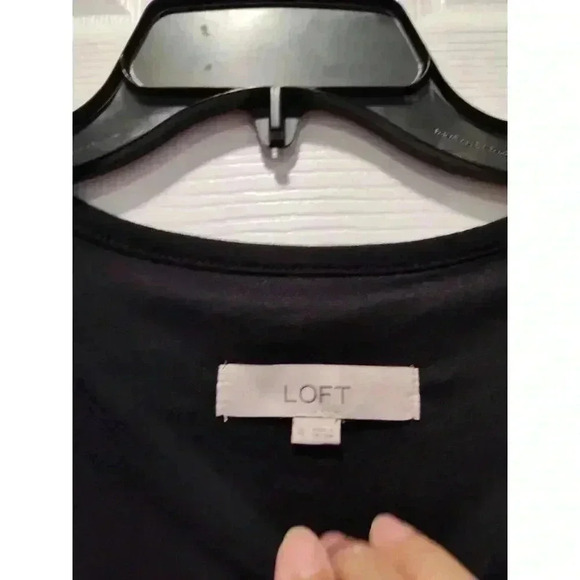 Loft Black Side Tie Lined Knit‎ Dress Size XLARGE - Picture 4 of 7